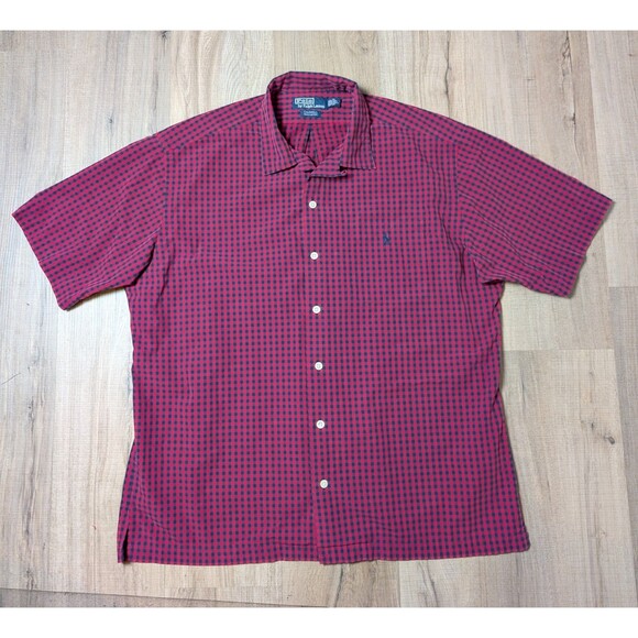 Vintage Polo Ralph Lauren Size L Caldwell Shirt Pocket Cotton Plaid 90s USA Made - Picture 2 of 7